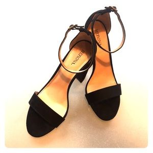 Target Merona one strap black suede heels